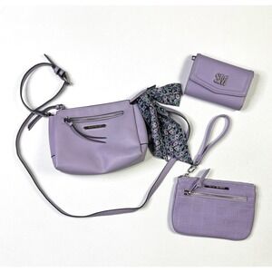 Steve Madden Lavender Purple Crossbody Bag Purse Wallet Set